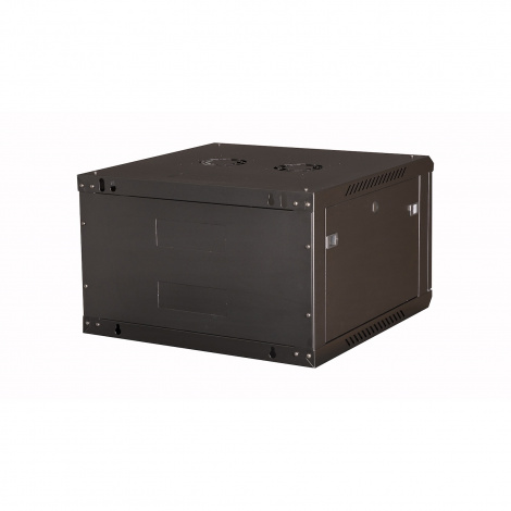 Шкаф 19" телекоммуникационный настенный, 6U 368x600х600 мм, дверь стекло, черный